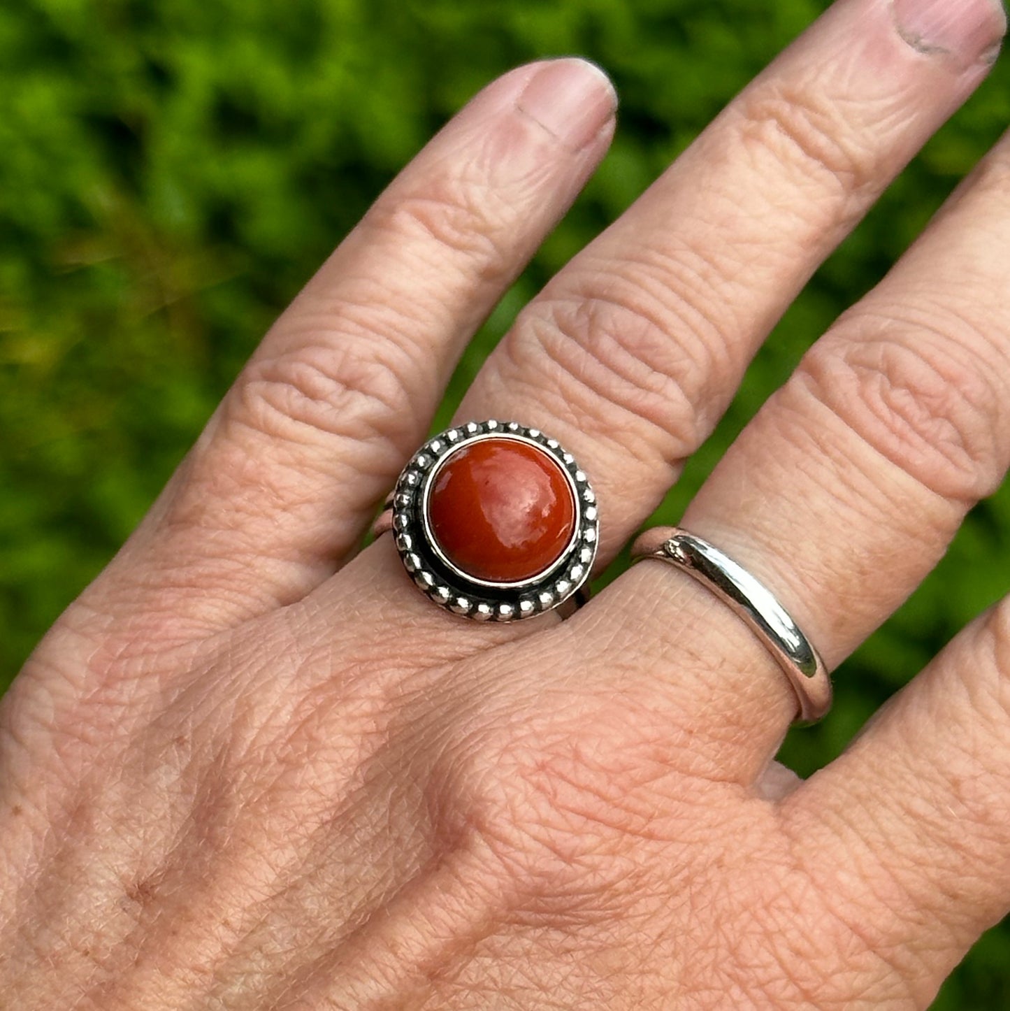 Red Jasper Heartbreaker Ring, size 7