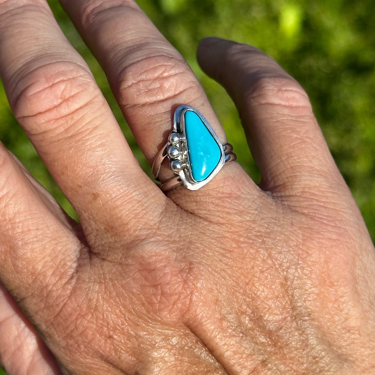 Sleeping Beauty Turquoise Half Split Ring, Size 6