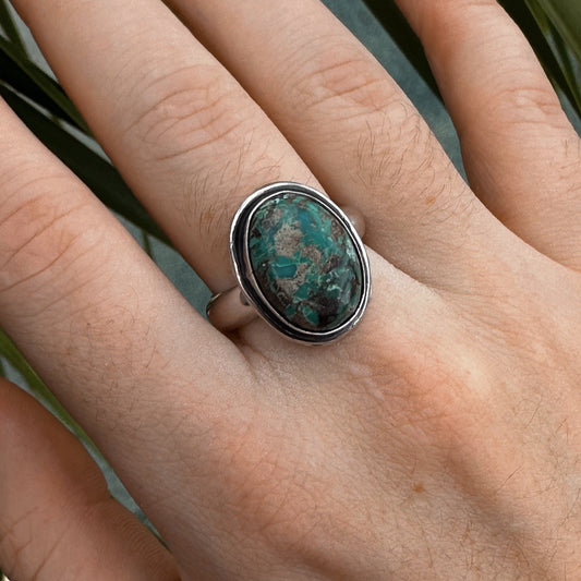 The Wave Chunky, Turquoise Ring, Size 10