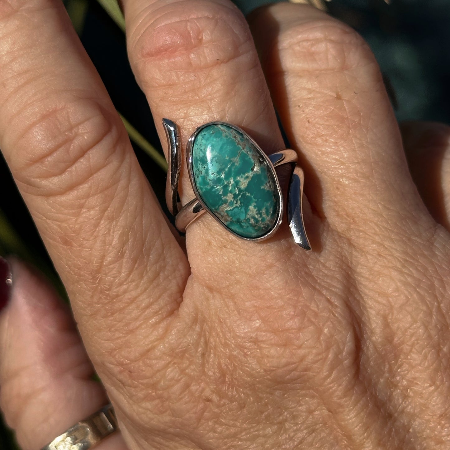 The Wave Turquoise Ring, Size 8