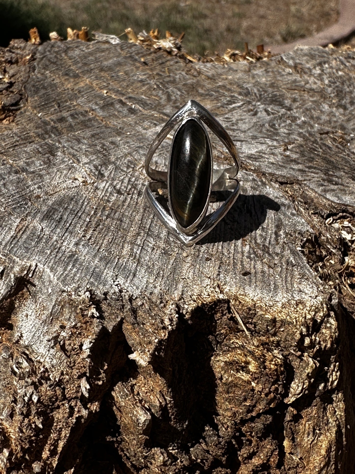 Falcon Eye Marquise Ring, size 7